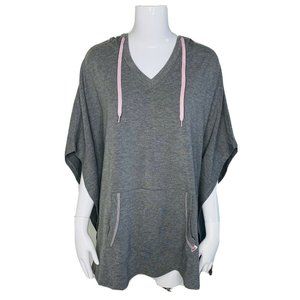 Dressbarn DB Sunday Poncho Gray V Neck Pullover
